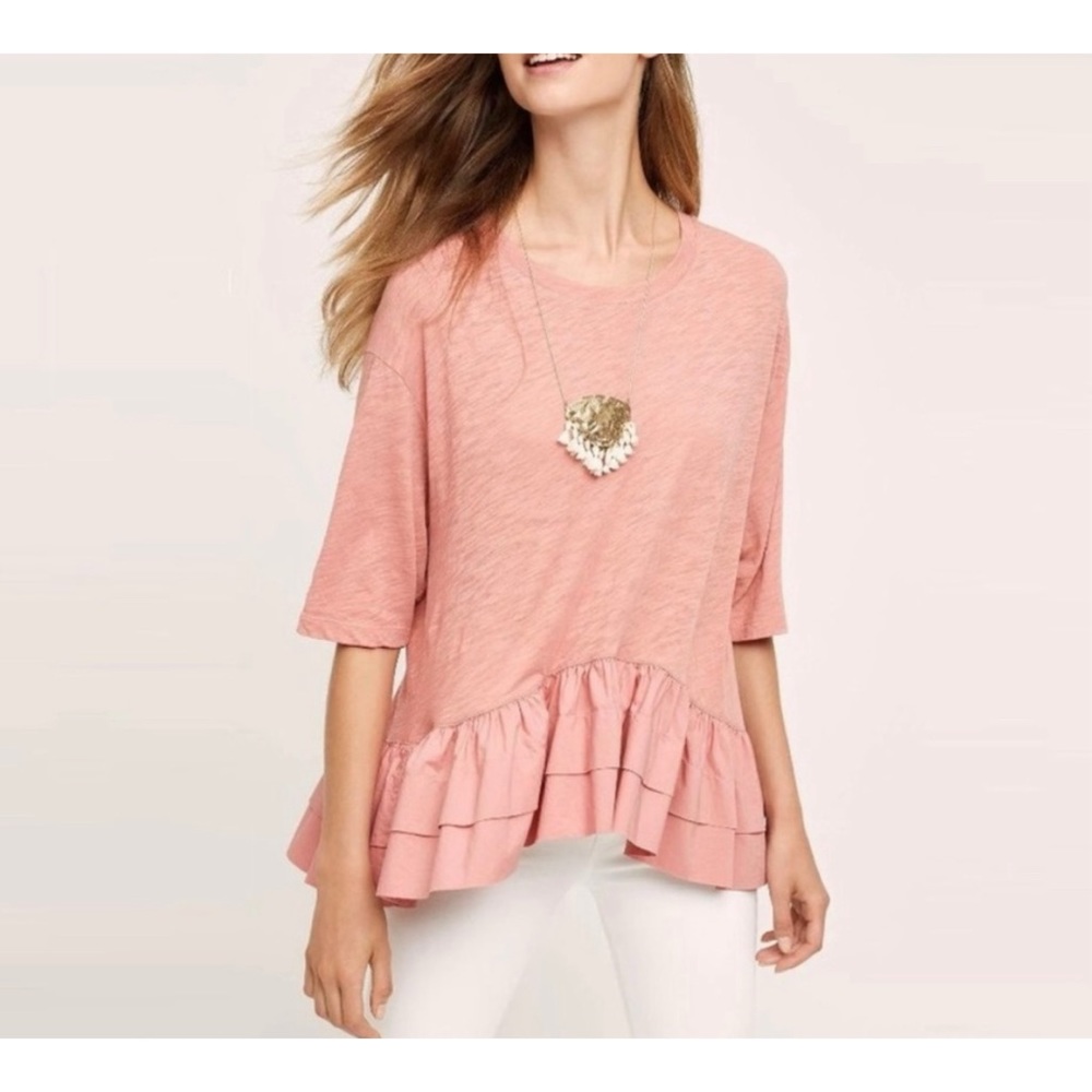 Anthropologie Cascade Ruffle Top